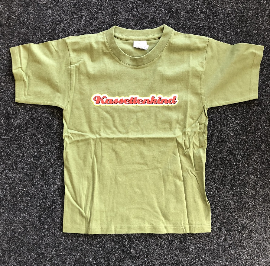 T-Shirt Kassettenkind Olivgrün für Kinder Größe 9/11 (134-146 cm)