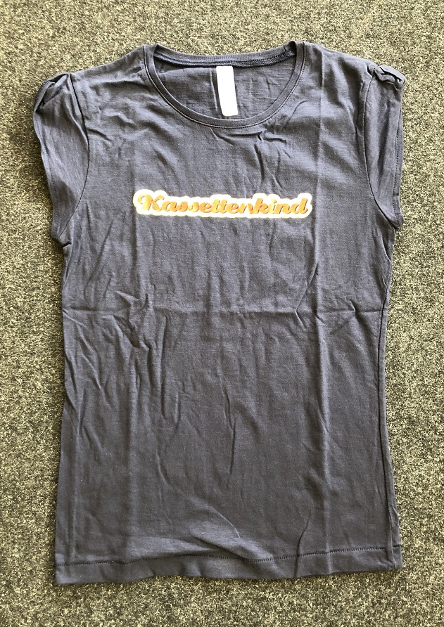 T-Shirt Kassettenkind Dunkelblau für Frauen Größe M