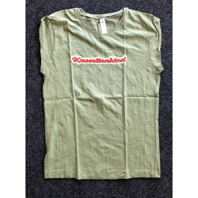 T-Shirt Kassettenkind Olivgrün für Frauen Größe S
