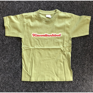 T-Shirt Kassettenkind Olivgrün für Kinder Größe 7/8 (122-128 cm)