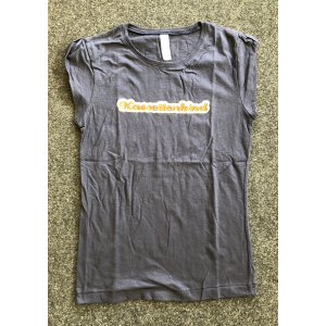 T-Shirt Kassettenkind Dunkelblau für Frauen Größe S