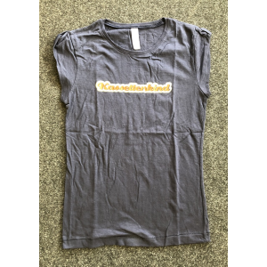 T-Shirt Kassettenkind Dunkelblau für Frauen Größe S